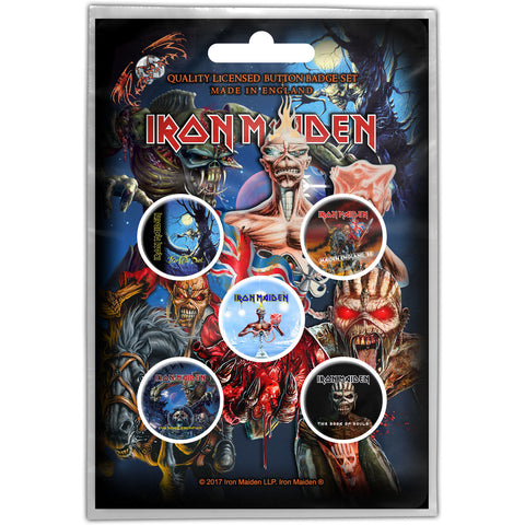 IRON MAIDEN BUTTON BADGE PACK: LATER ALBUMS