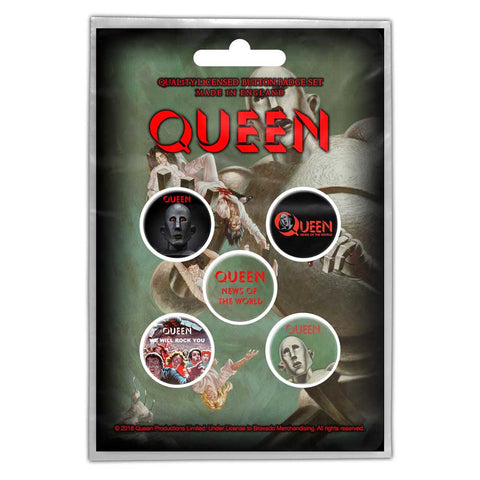 QUEEN BUTTON BADGE PACK: NEWS OF THE WORLD