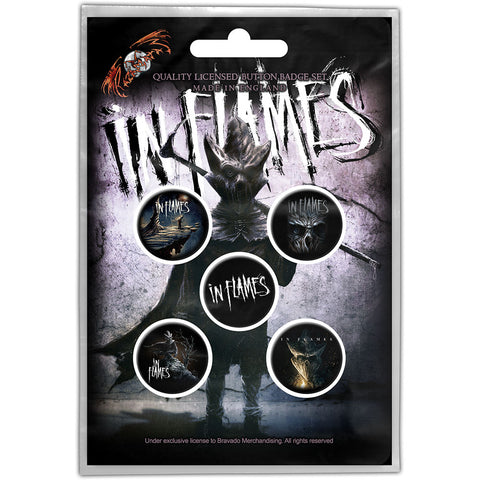 IN FLAMES ( THE MASK ) BUTTON PIN PACK