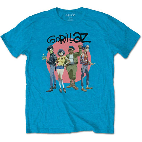 GORILLAZ ( GROUP CIRCLE RISE BLUE ) T-SHIRT