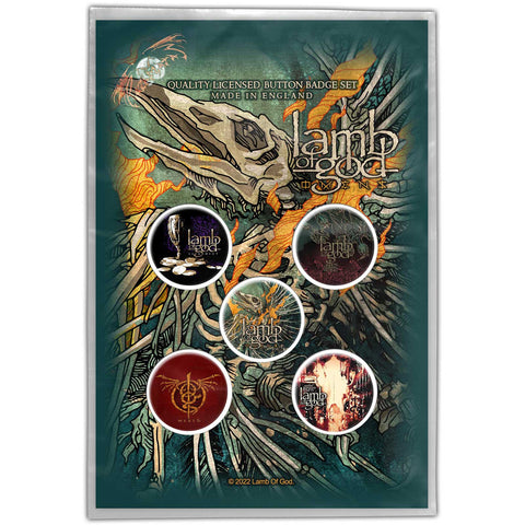 LAMB OF GOD BUTTON BADGE PACK: OMENS