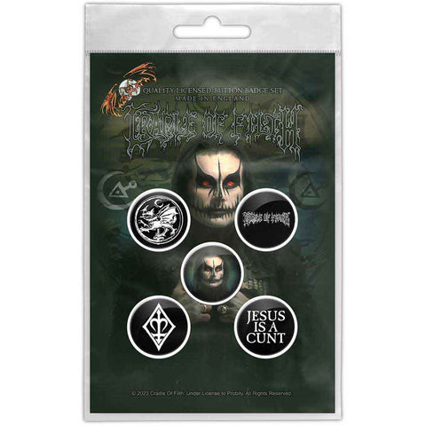 CRADLE OF FILTH BUTTON BADGE PACK: HAMMER OF THE WITCHES