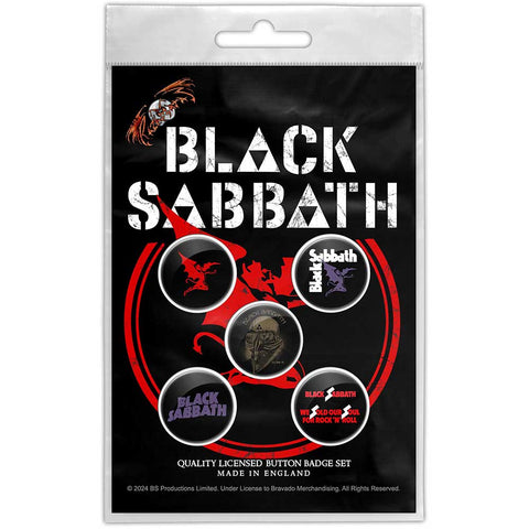 BLACK SABBATH BUTTON BADGE PACK: RED DEVIL
