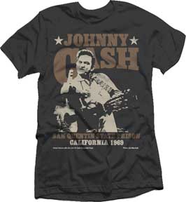 JOHNNY CASH ( SAN QUENTIN STARS ) T-SHIRT