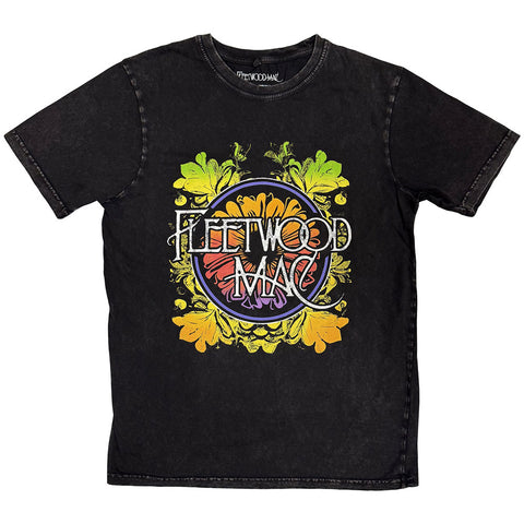 FLEETWOOD MAC ( CIRCLE FLORAL LOGO STONE WASH ) T-SHIRT