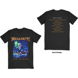 MEGADETH ( RUST IN PEACE TRACKLIST ) T-SHIRT
