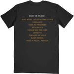 MEGADETH ( RUST IN PEACE TRACKLIST ) T-SHIRT