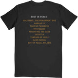 MEGADETH ( RUST IN PEACE TRACKLIST ) T-SHIRT