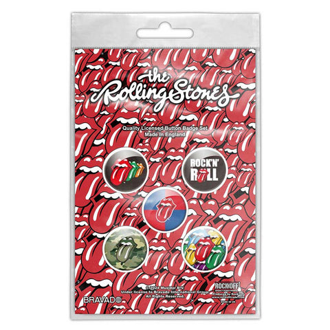 THE ROLLING STONES BUTTON BADGE PACK: ROCK 'N' ROLL