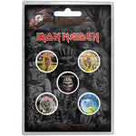 IRON MAIDEN BUTTON BADGE PACK: THE FACES OF EDDIE