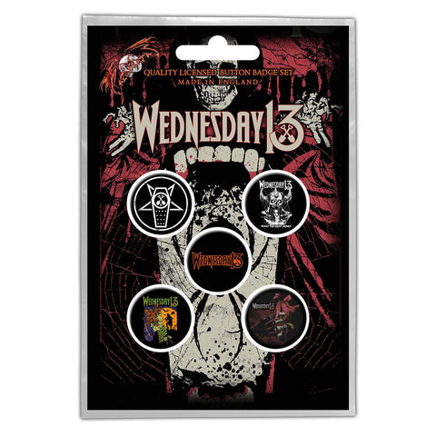 WEDNESDAY 13 BUTTON BADGE PACK: CONDOLENCES