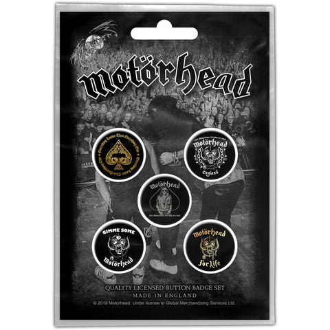 MOTORHEAD ( CLEAN YOUR CLOCK ) BUTTON PIN PACK
